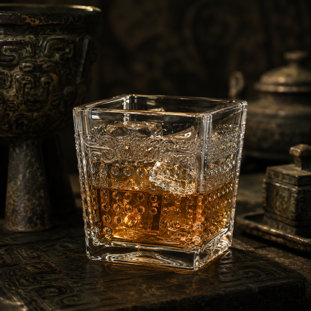 Duling Fangding Glass · Shang Dynasty Inspired Whiskey Glass | 杜岭方鼎杯