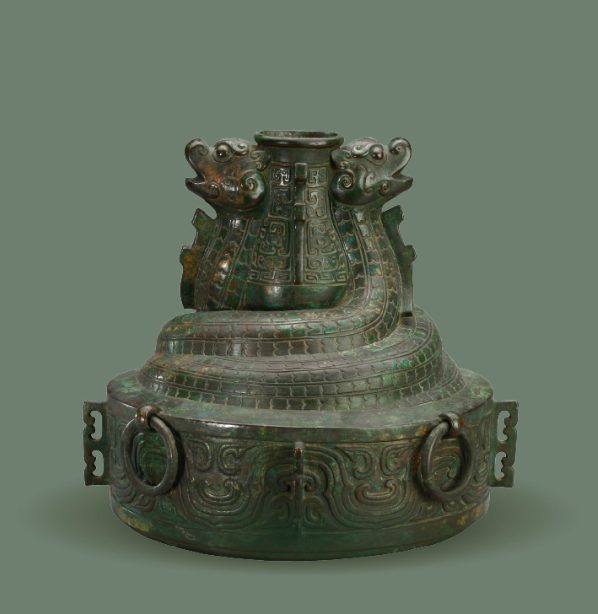 Bronze Zun with Coiled Snake Pattern · 蟠蛇纹尊