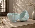 Moonlit Petal Celadon | 月白对盏